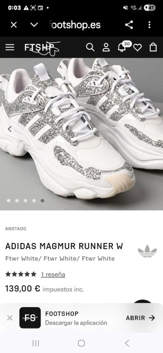 Adidas Magmur Runner Mujer Plata/Blanco