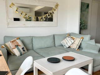 Sofá Banak chaise longue azul agua marina