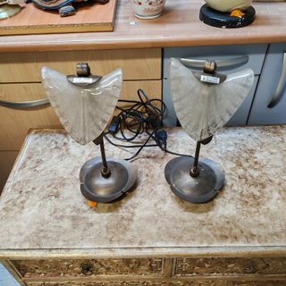 Lámparas de mesa cristal y metal (2ud)