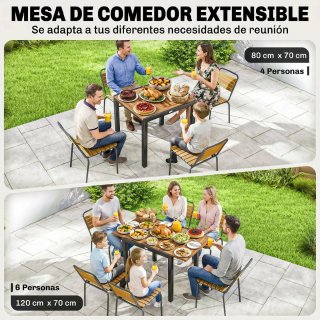 Mesa Jardín Extensible Madera y Metal
