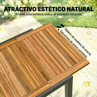 Mesa Jardín Extensible Madera y Metal