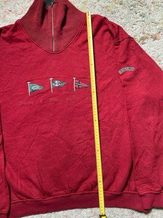 Claudio Campione Burgundy Half-Zip Nautical Yacht