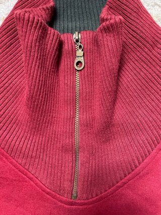 Claudio Campione Burgundy Half-Zip Nautical Yacht