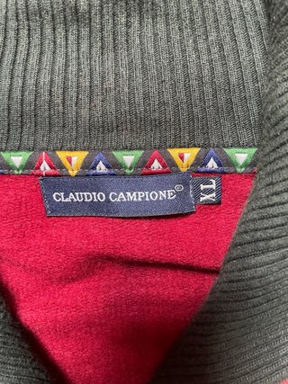 Claudio Campione Burgundy Half-Zip Nautical Yacht