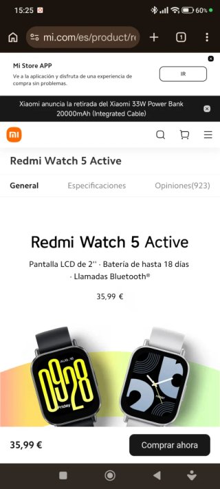 Xiaomi Redmi Watch 5 Active Negro