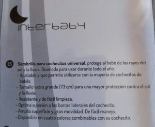 Sombrilla universal para carrito bebé