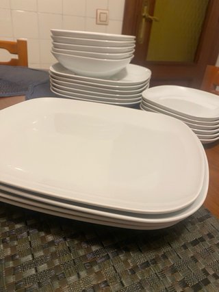Juego de vajilla Ikea porcelana blanca