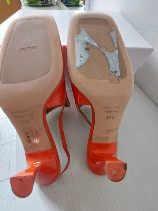 Scarpe slingback arancioni vernice