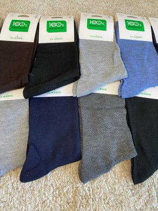 12 Calcetines lisos Hombre  Talla 40-46