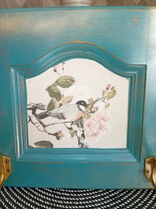 Appendiabiti unico e esclusivo in stile shabby chic turchese