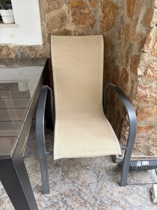Mesa de jardín cristal y metal