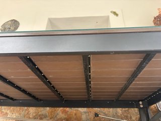 Mesa de jardín cristal y metal