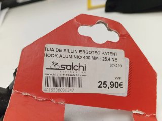 Tija sillin aluminio Ergotec Negra 25,4