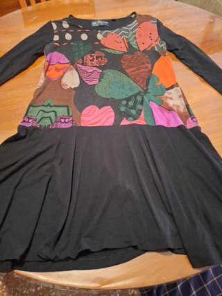 Vestido Desigual Talla S Corazones Multicolor