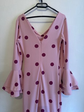 Vestido Flamenca Lunares Rosa Talla Única