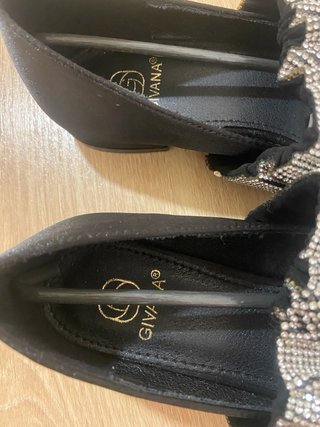 Bailarinas negras con tira de strass