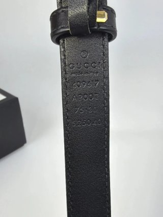 Cintura Gucci Nera Fibbia Doppia G Oro