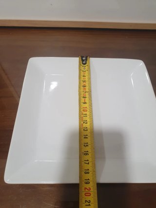 2 Platos Cuadrados Porcelana Blancos