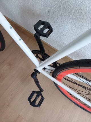 Bicicleta Fixie Piñón Fijo Blanca/Roja