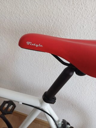 Bicicleta Fixie Piñón Fijo Blanca/Roja