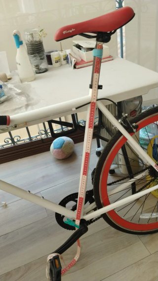 Bicicleta Fixie Piñón Fijo Blanca/Roja