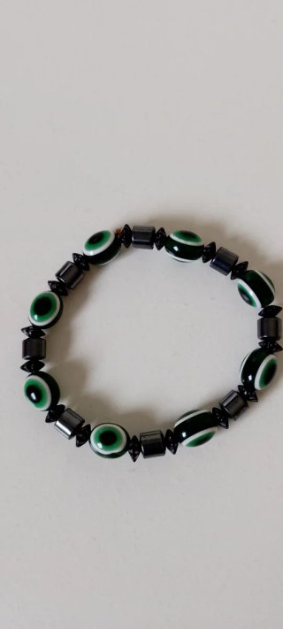 Pulsera Ojo Turco Elástica Verde