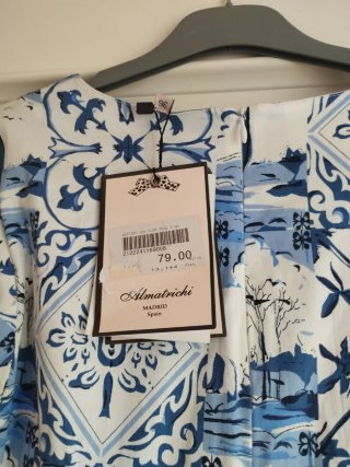 Vestido Almatrichi Feria Azul y Blanco