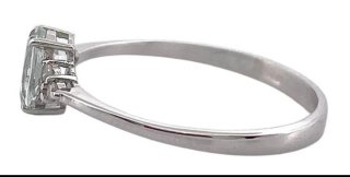 Anillo Oro Blanco 18k Aguamarina y Diamantes
