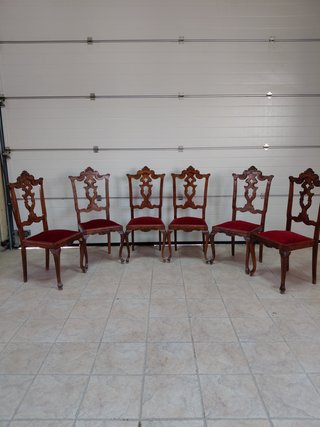 6 SILLAS antiguas de 1900 talladas a mano