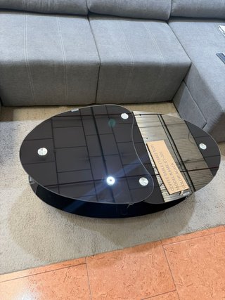 Mesa de centro cristal negra