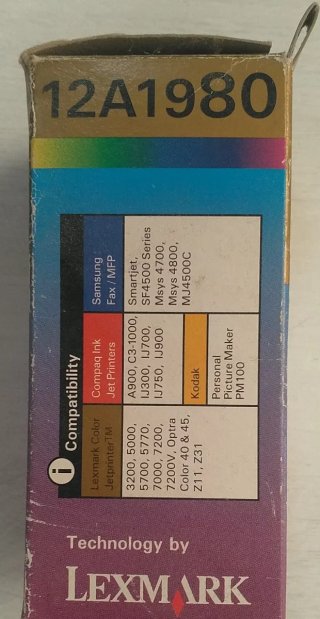 Cartucho Lexmark Color 12A1980