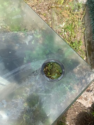 Mesa cristal base piedra