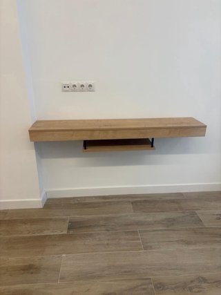 Mueble TV flotante madera 150 cm estilo nórdico mo