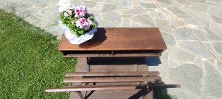Banco scuola vintage legno e ferro