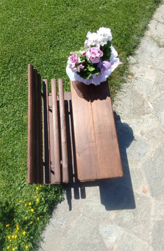 Banco scuola vintage legno e ferro