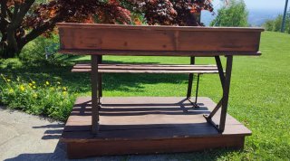 Banco scuola vintage legno e ferro
