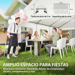 Carpa Fiesta Jardín 4x6m con Paredes