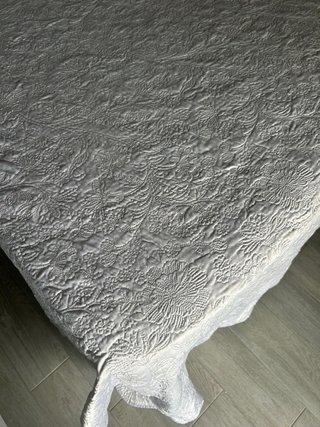 Colcha Zara Home Gris/Blanco
