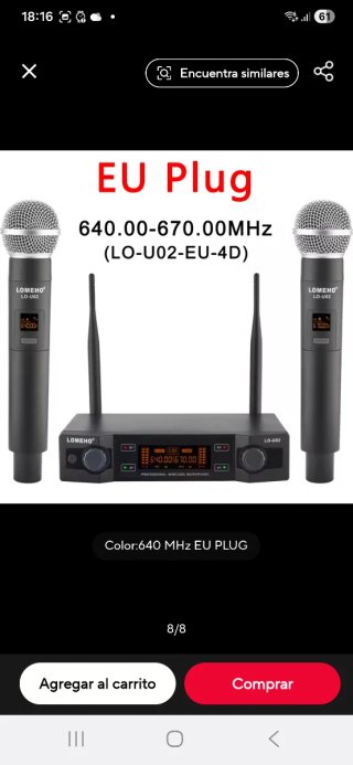 Lomeho LO-U02 Karaoke 2 Micrófonos Inalámbricos UH