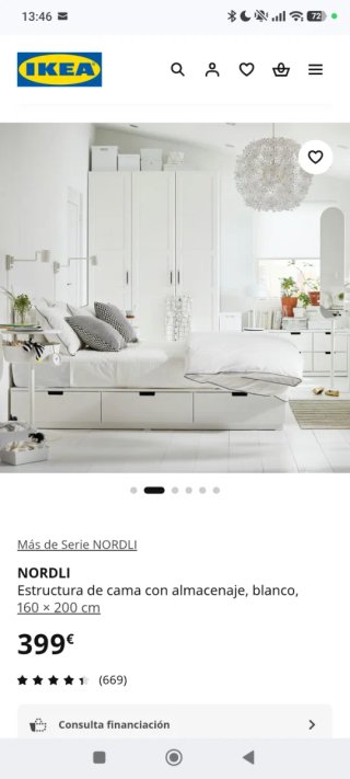 Estructura Cama NORDLI IKEA Almacenaje 160x200