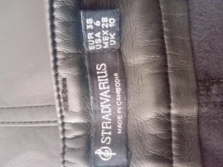 Falda larga polipiel negra