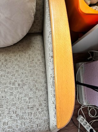 Sillón,m reclinable tela y madera.