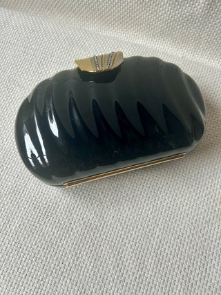 Bolso Clutch Vintage Majora Negro Dorado
