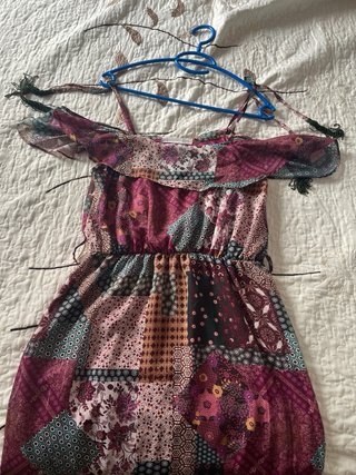 Vestido largo estampado patchwork