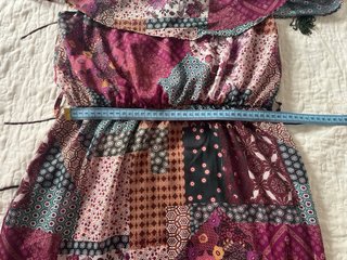 Vestido largo estampado patchwork