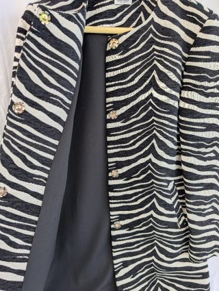 Cappotto Liu Jo Zebra Nero Bianco Tg 40