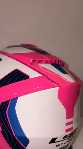 Casco LS2 Rosa y Blanco