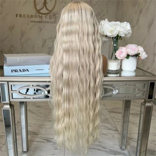 Peluca rubia platino ombre  lace front 13x 4