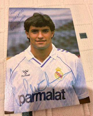 Autógrafo Michel 1986 Real Madrid