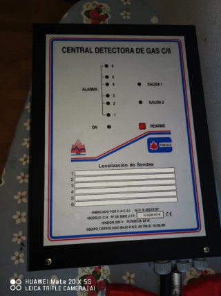 Central Detectora Gas FIDEGAS C/6 6 Sondas